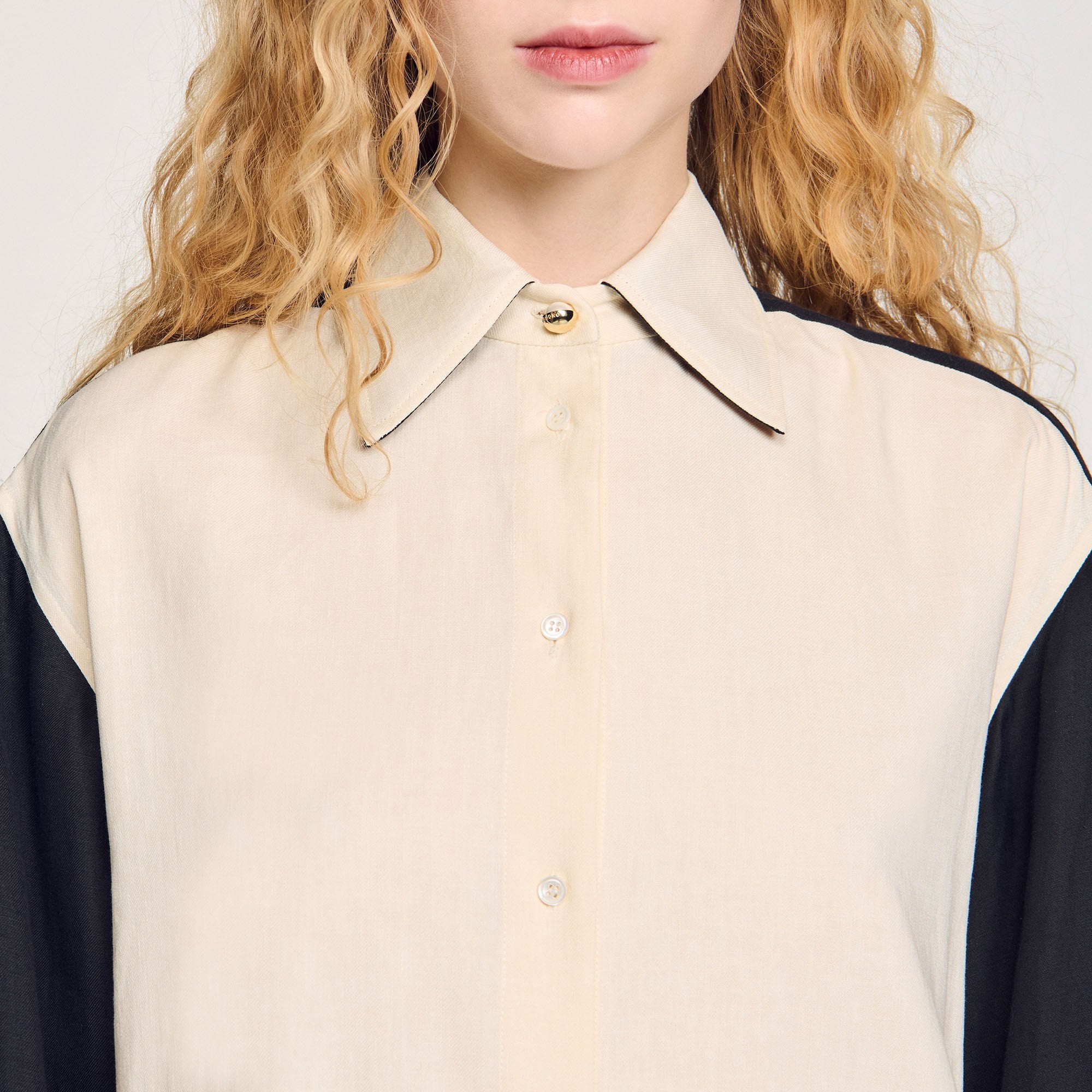 Two-tone shirt Ecru Sandro Women