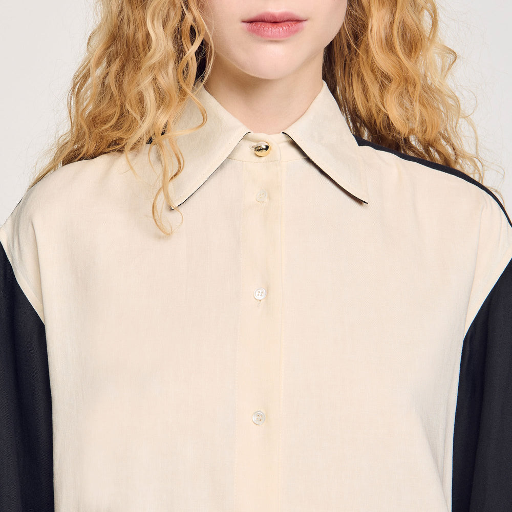 Two-tone shirt Ecru Sandro Women