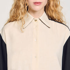 Two-tone shirt Ecru Sandro Women