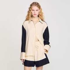 Two-tone shirt Ecru Sandro Women