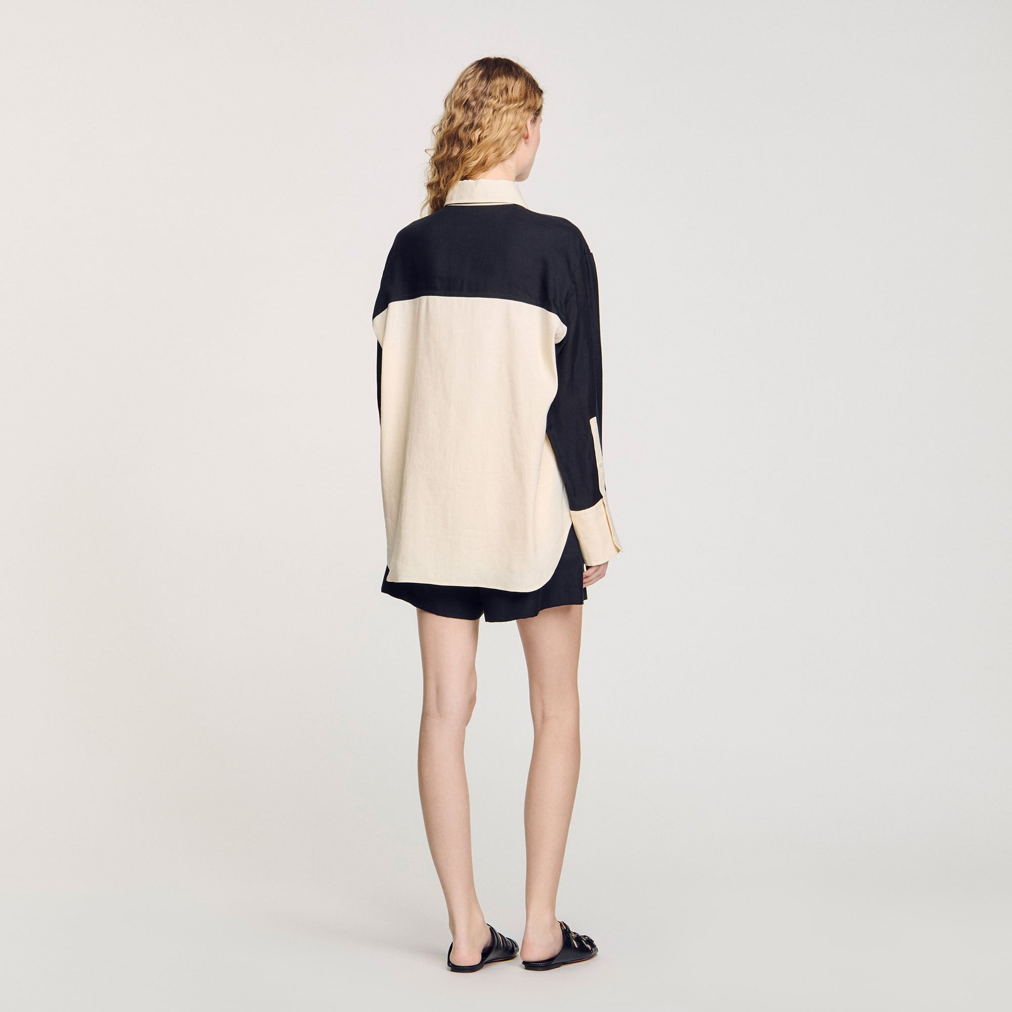 Two-tone shirt Ecru Sandro Women