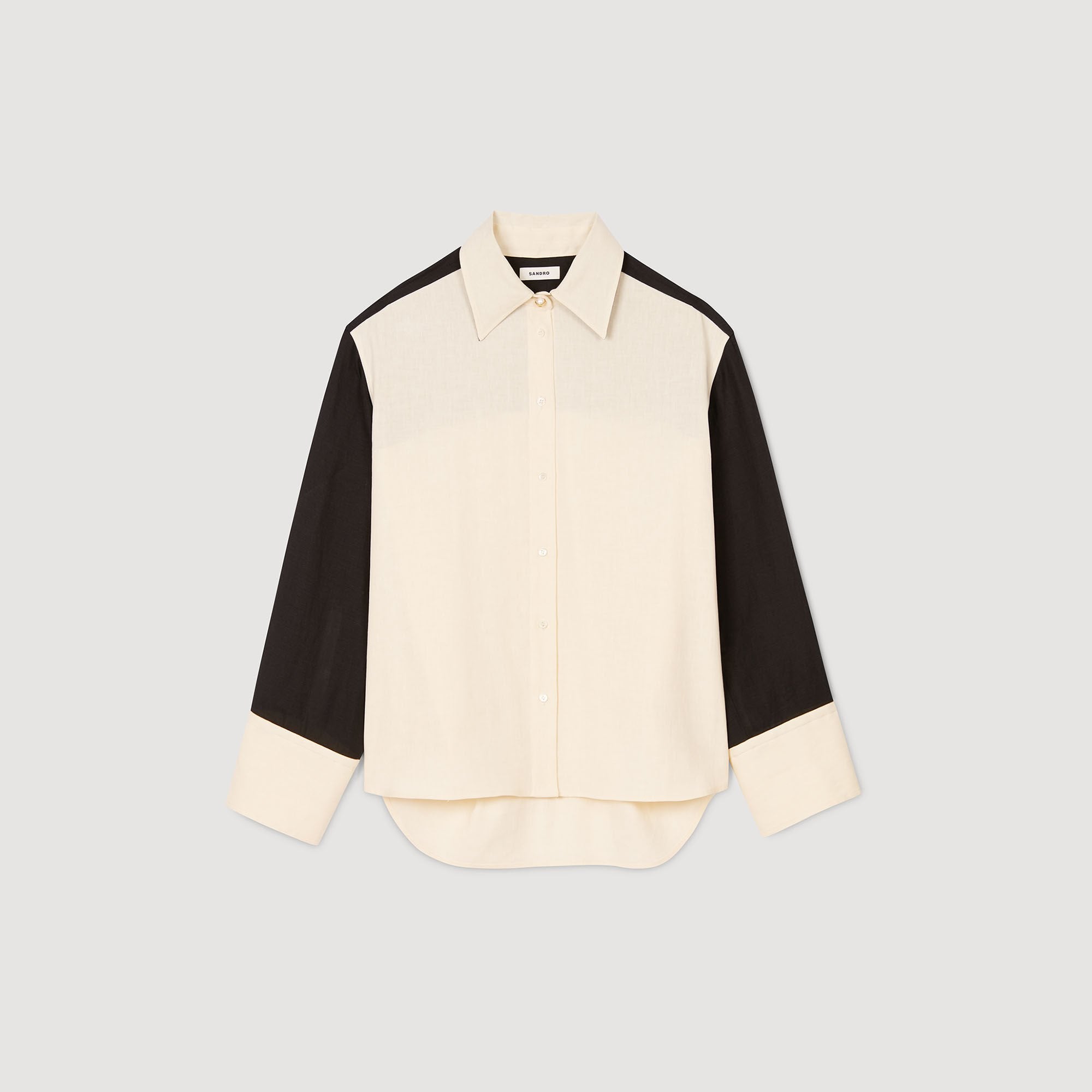 Two-tone shirt Ecru Sandro Women