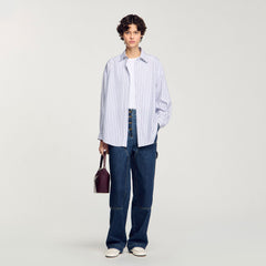 Striped rhinestone shirt White Sandro Women