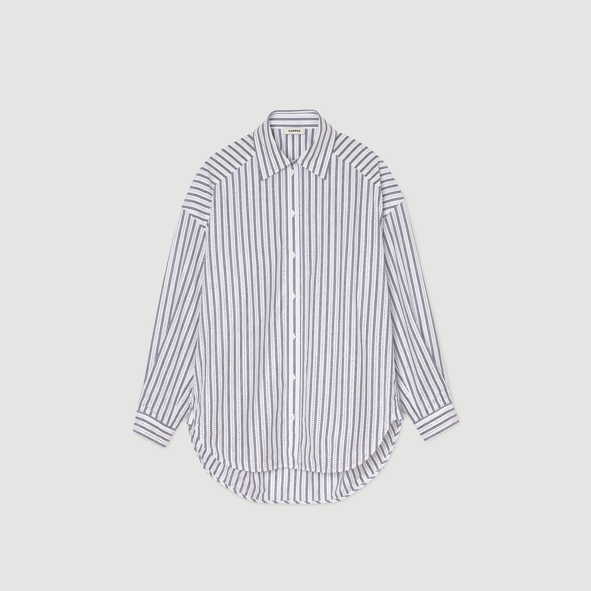Striped rhinestone shirt White Sandro Women