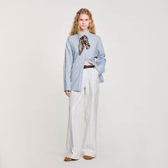 Long tie-back shirt Sky Blue Sandro Women