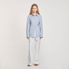 Long tie-back shirt Sky Blue Sandro Women