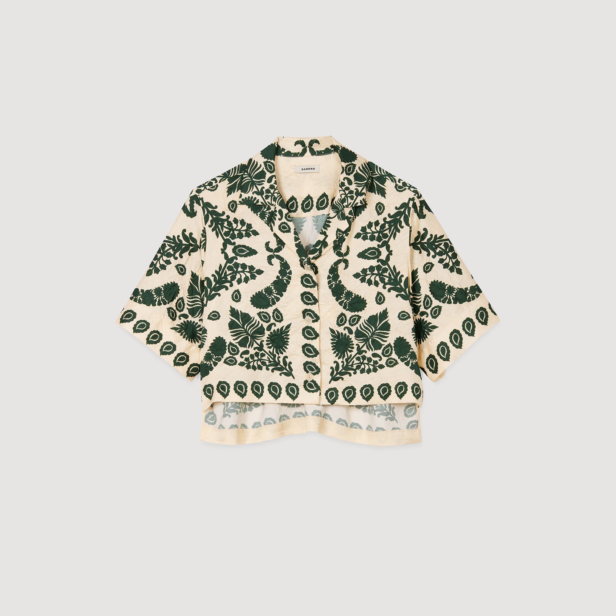 Floral motif shirt Ecru / Green Sandro Women