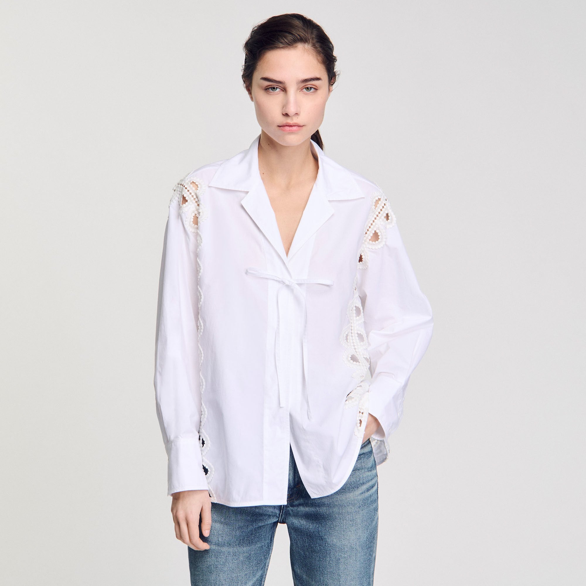 Poplin shirt White Sandro Women