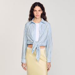 Rhinestone shirt Sky Blue Sandro Women