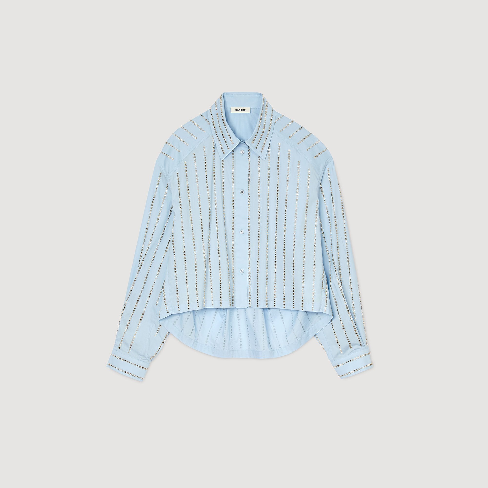 Rhinestone shirt Sky Blue Sandro Women