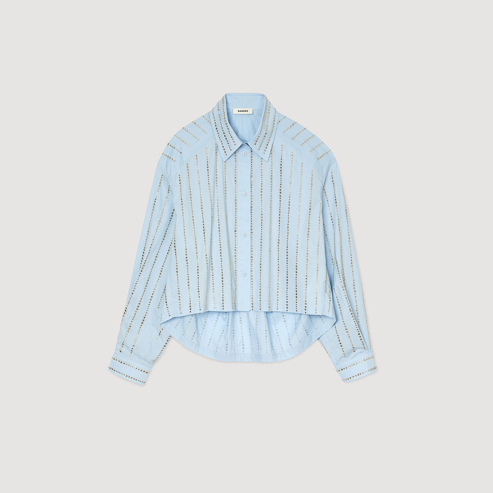 Rhinestone shirt Sky Blue Sandro Women