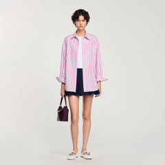 Striped rhinestone shirt Pink Sandro Women