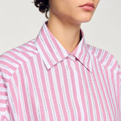 Striped rhinestone shirt Pink Sandro Women