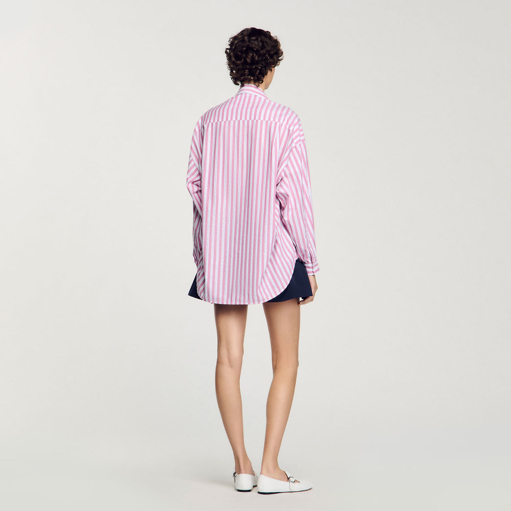 Striped rhinestone shirt Pink Sandro Women