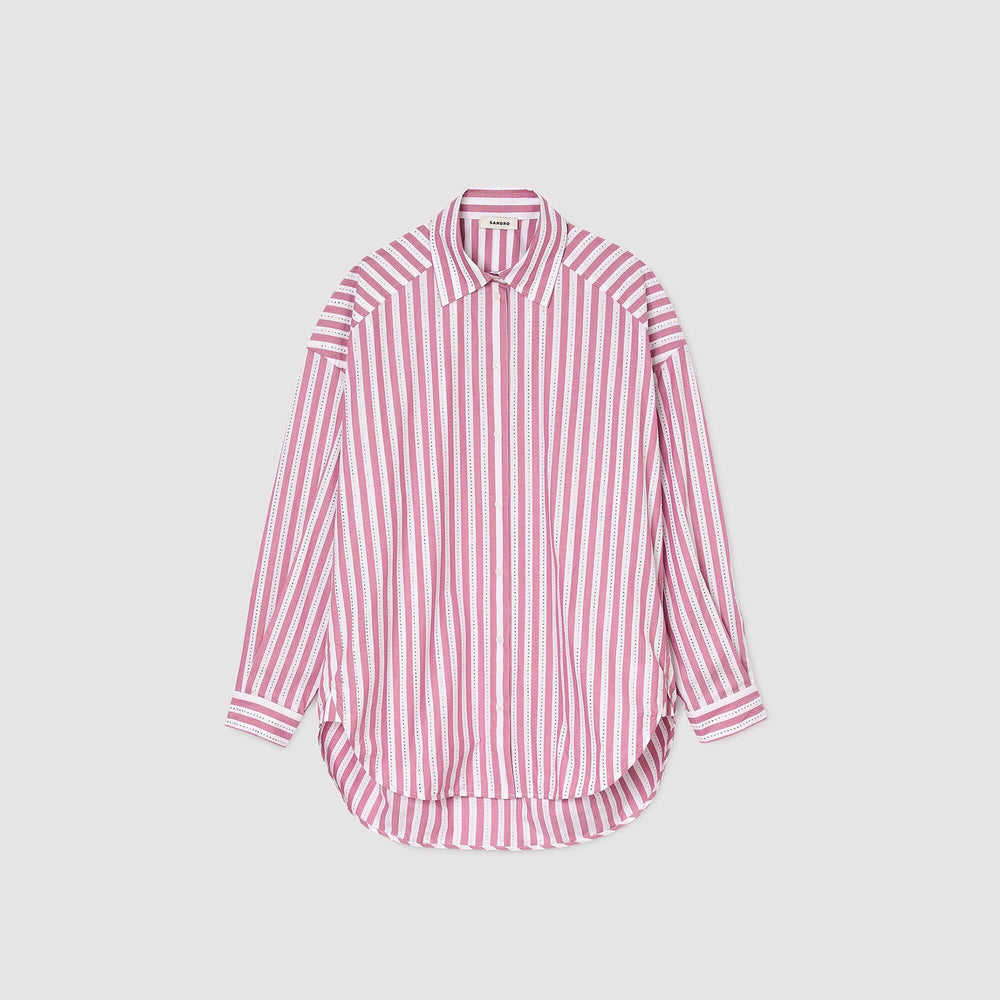 Striped rhinestone shirt Pink Sandro Women