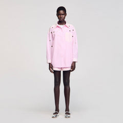 Striped rhinestone shirt Pink Sandro Women