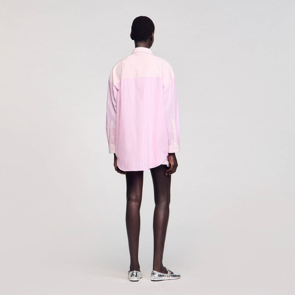 Striped rhinestone shirt Pink Sandro Women