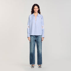 Striped shirt Blu / White Sandro Women