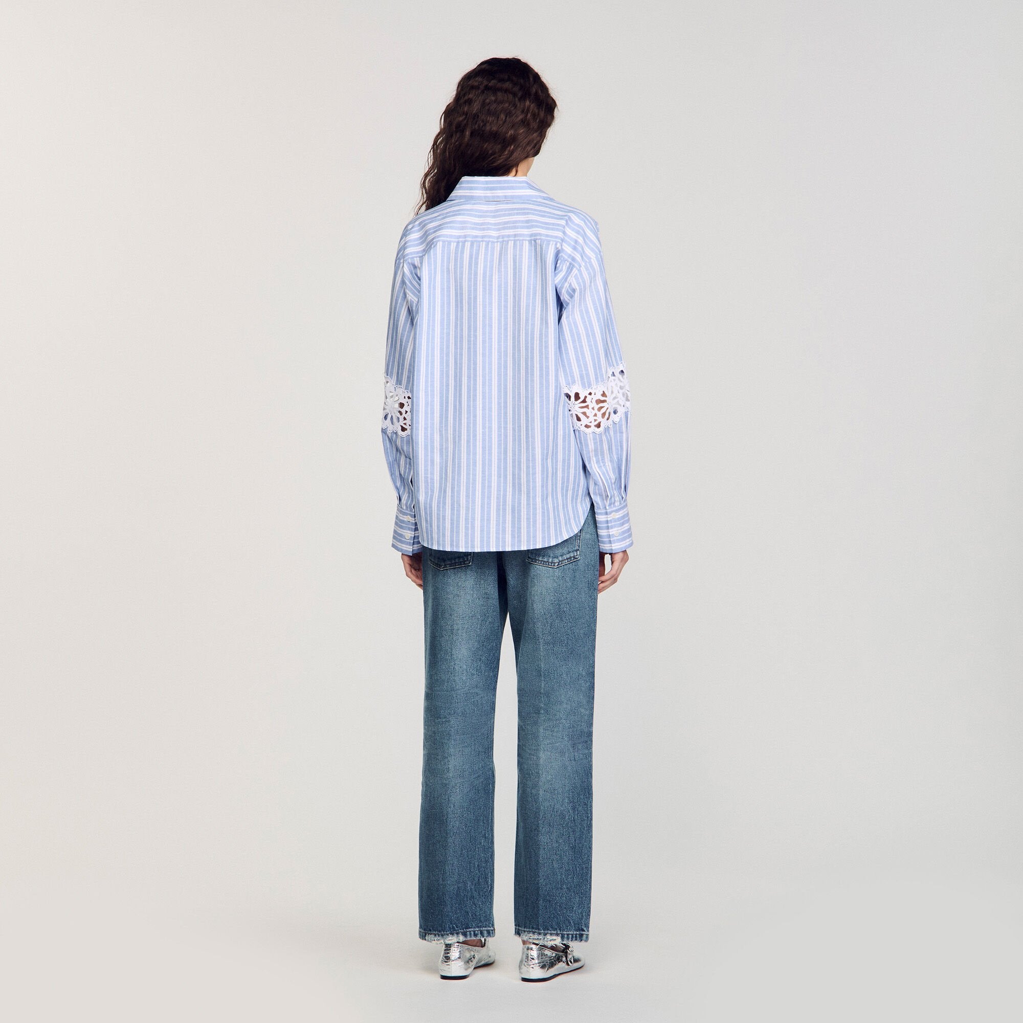 Striped shirt Blu / White Sandro Women