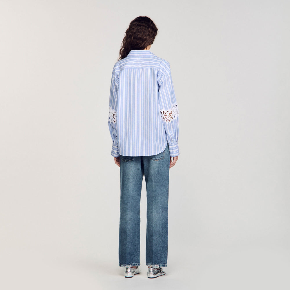 Striped shirt Blu / White Sandro Women