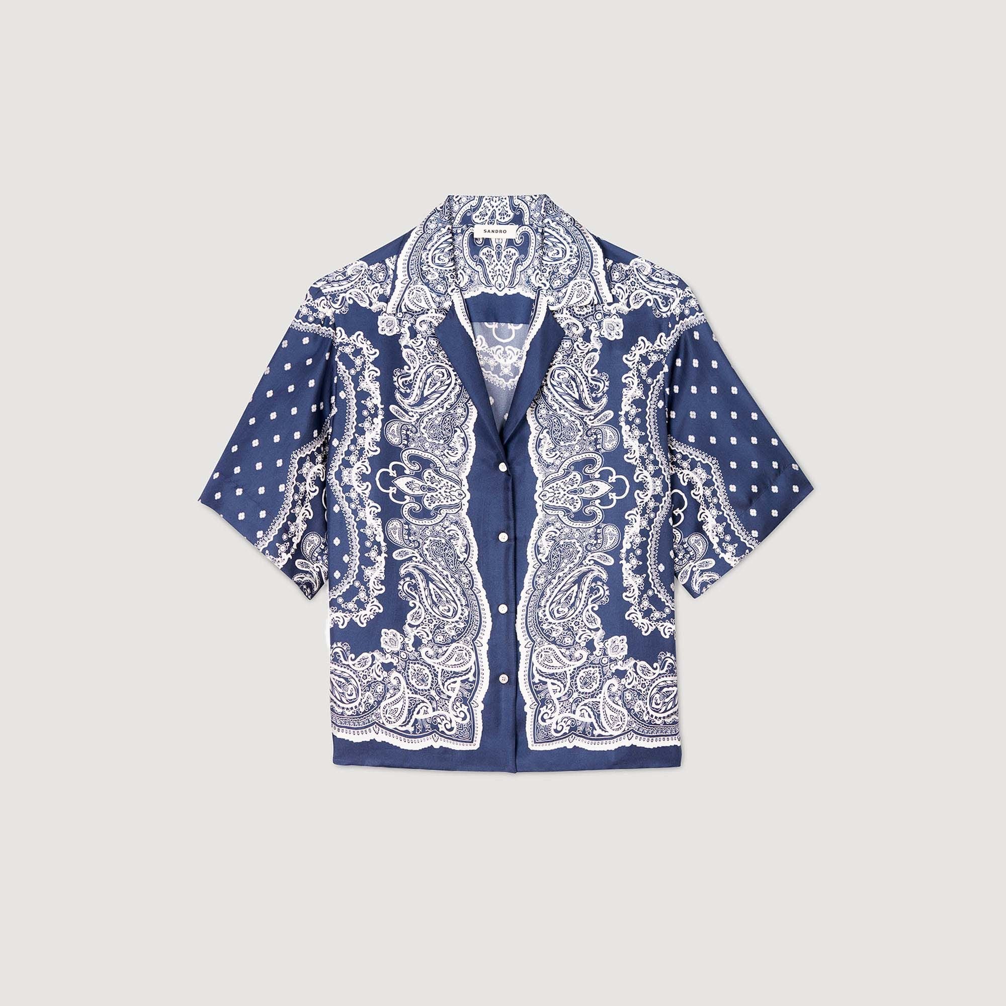 Bandana print shirt Blu / White Sandro Women