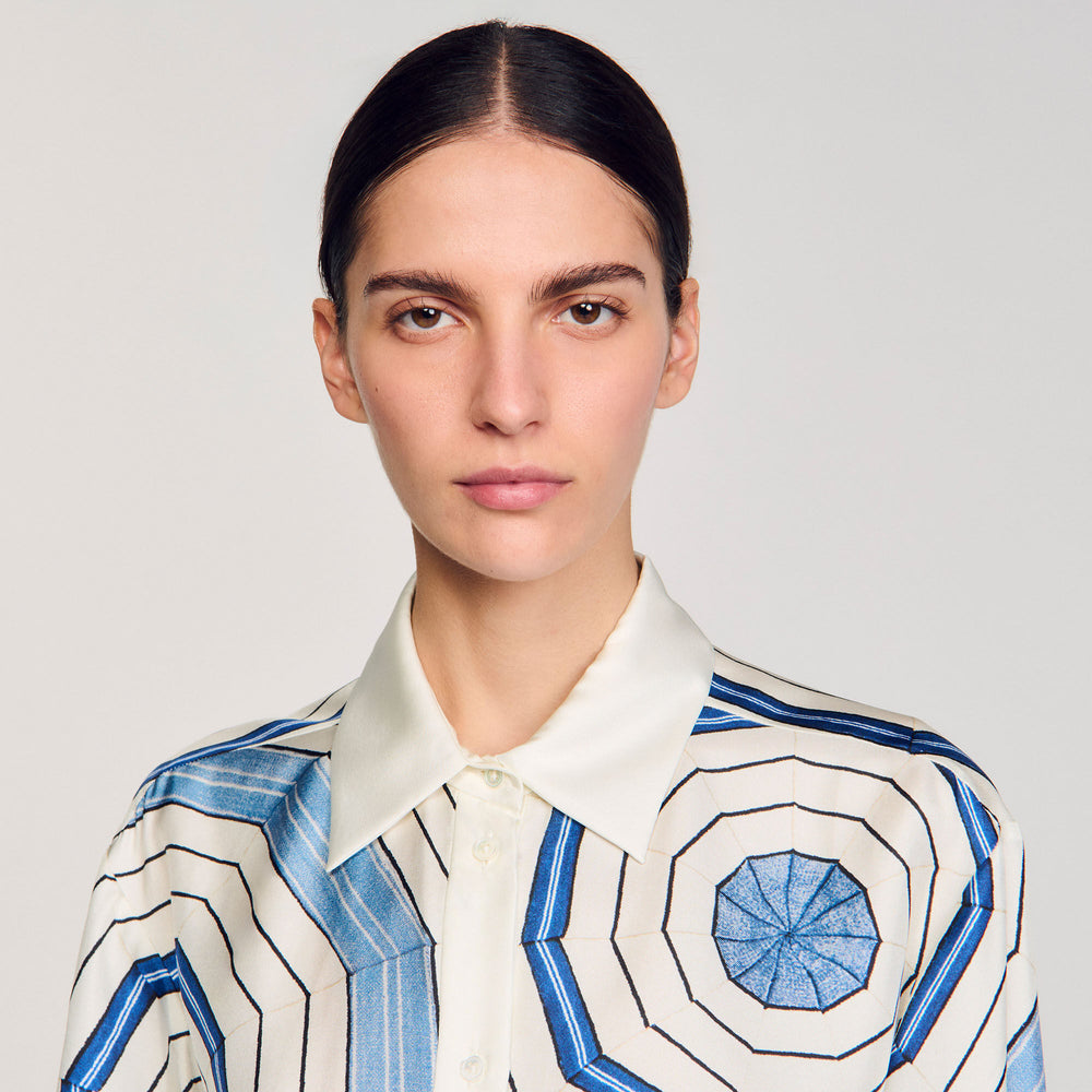 Spiral-motif long sleeve shirt Sky Blue Sandro Women