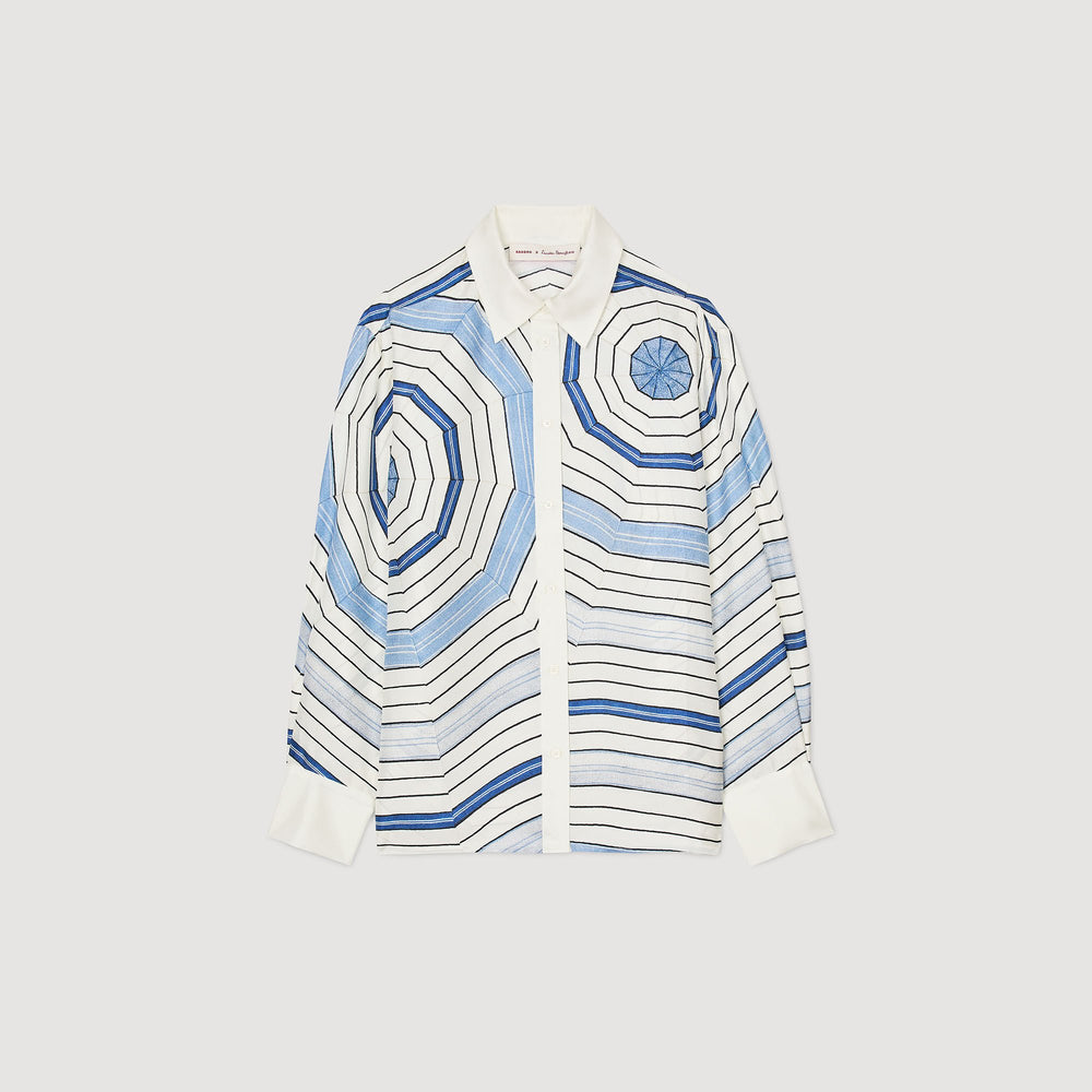 Spiral-motif long sleeve shirt Sky Blue Sandro Women