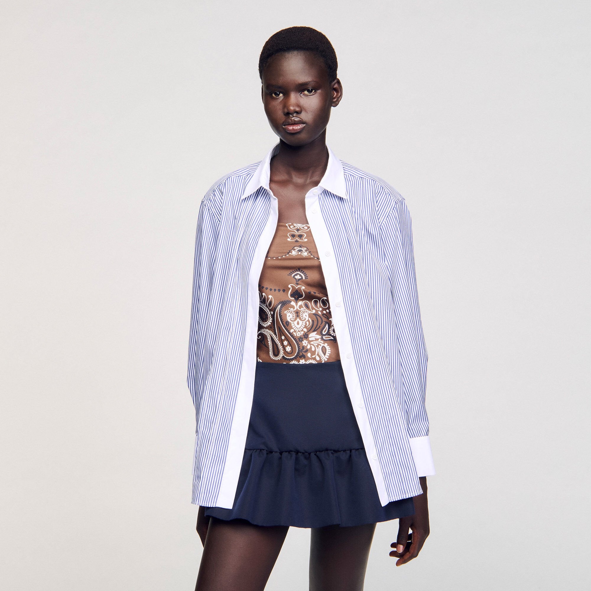 Striped shirt Blu / White Sandro Women