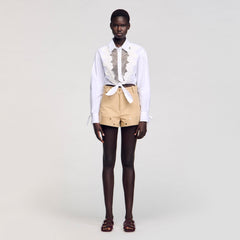 Lace bib shirt White Sandro Women