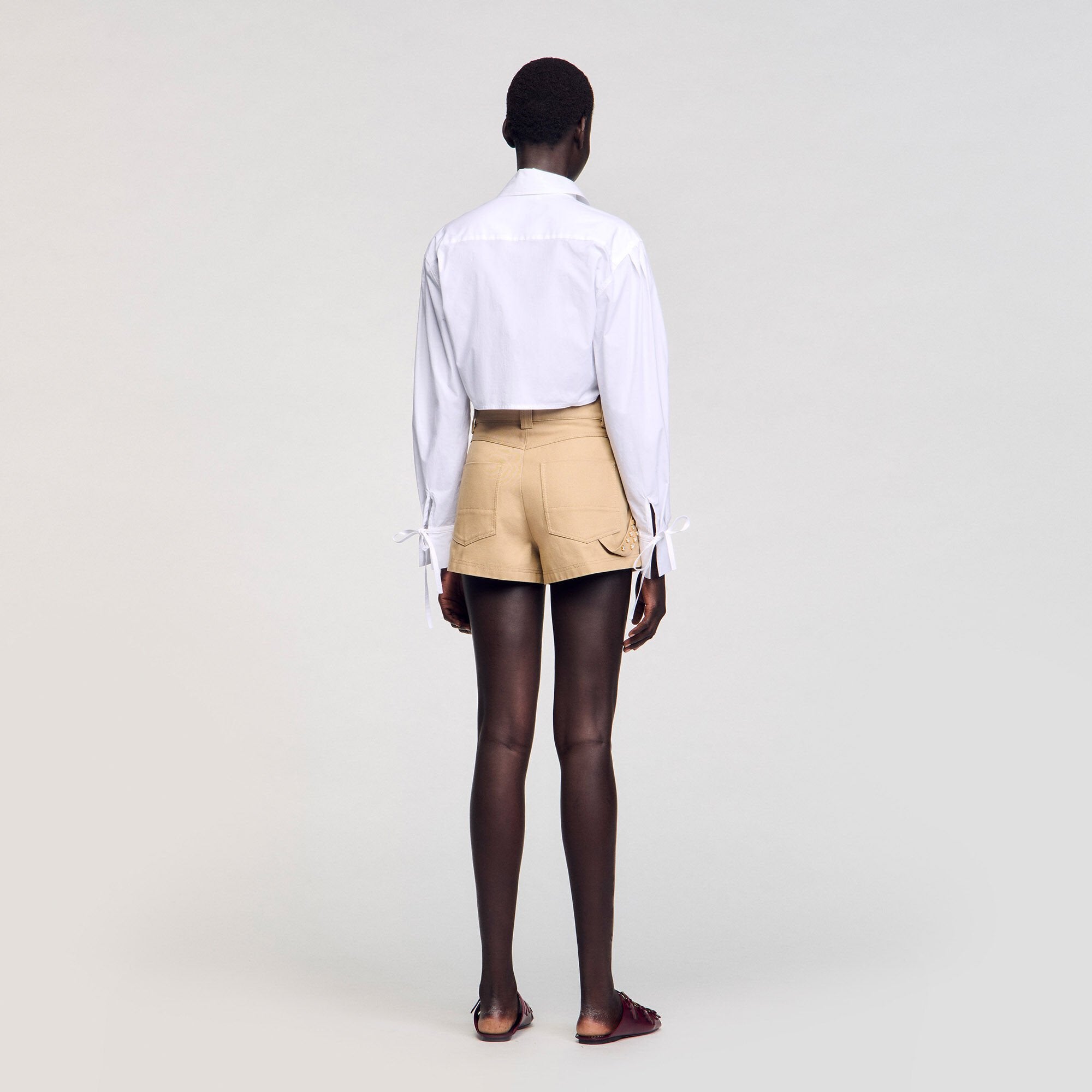 Lace bib shirt White Sandro Women
