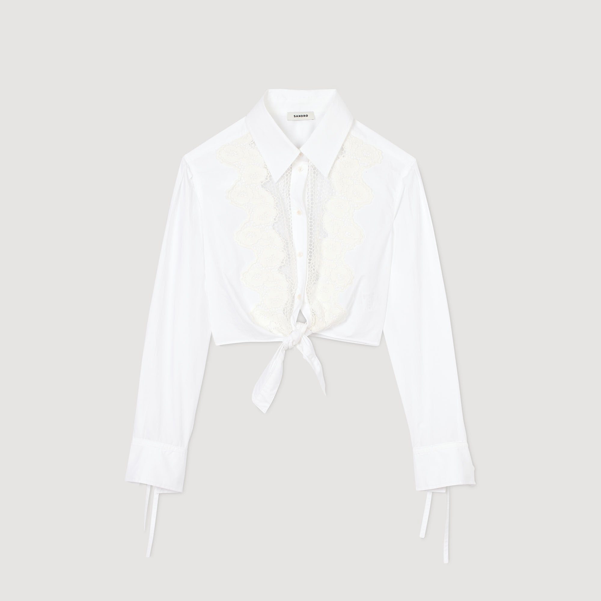 Lace bib shirt White Sandro Women