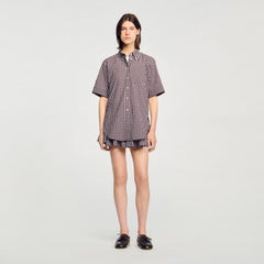 Oversized checkered shirt Brown Sandro Women