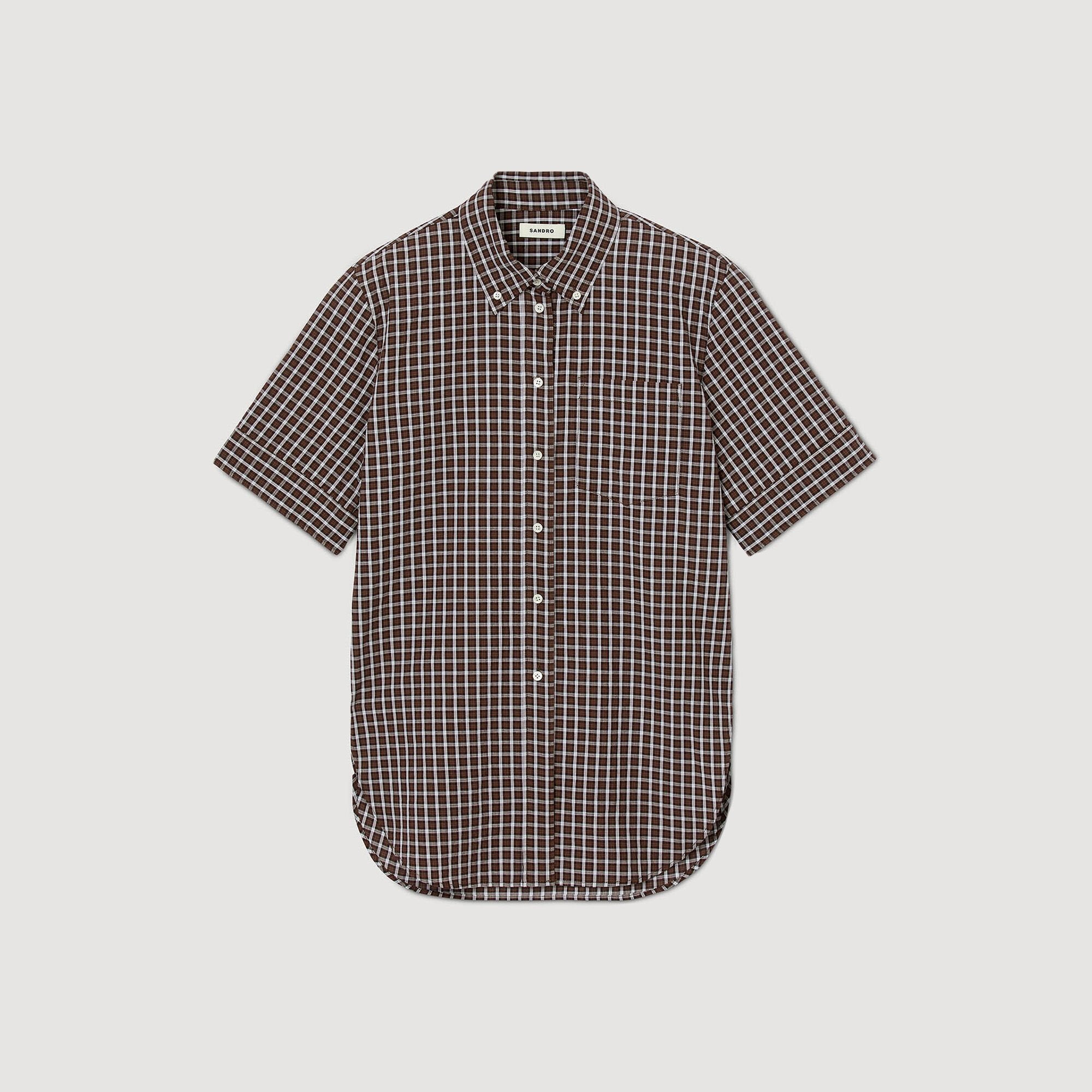 Oversized checkered shirt Brown Sandro Women