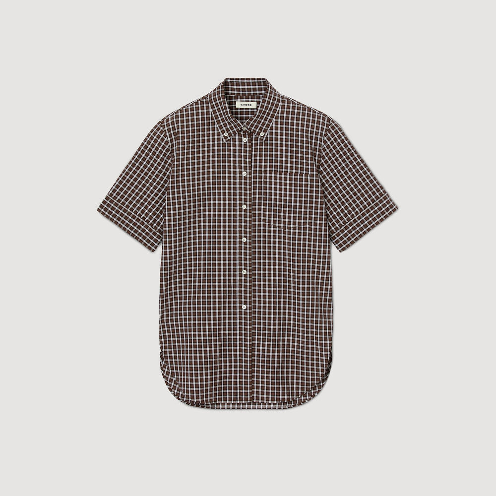 Oversized checkered shirt Brown Sandro Women
