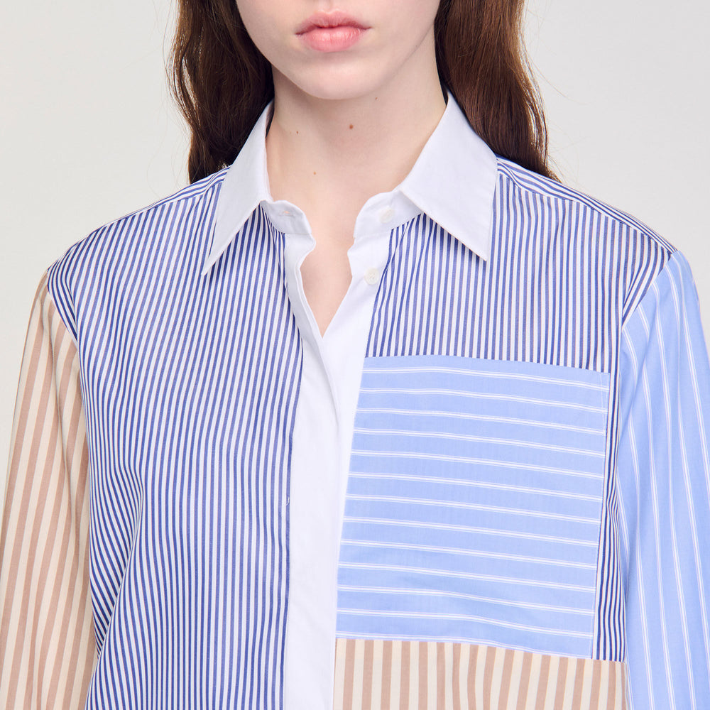 Striped mix shirt Sand / Camel Sandro Women
