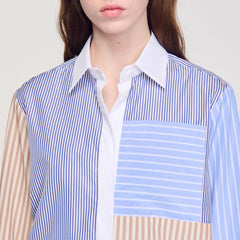 Striped mix shirt Sand / Camel Sandro Women