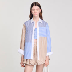Striped mix shirt Sand / Camel Sandro Women
