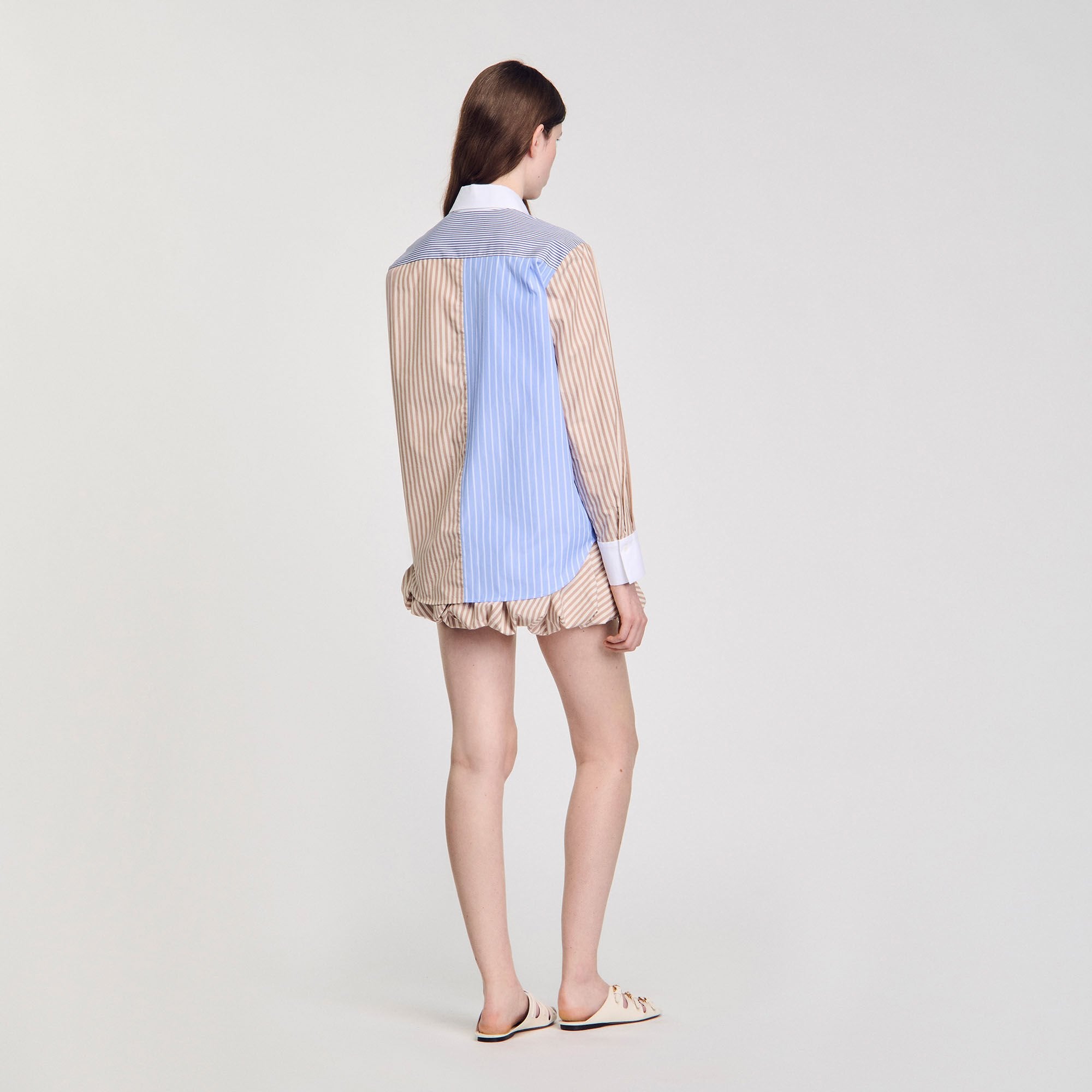 Striped mix shirt Sand / Camel Sandro Women