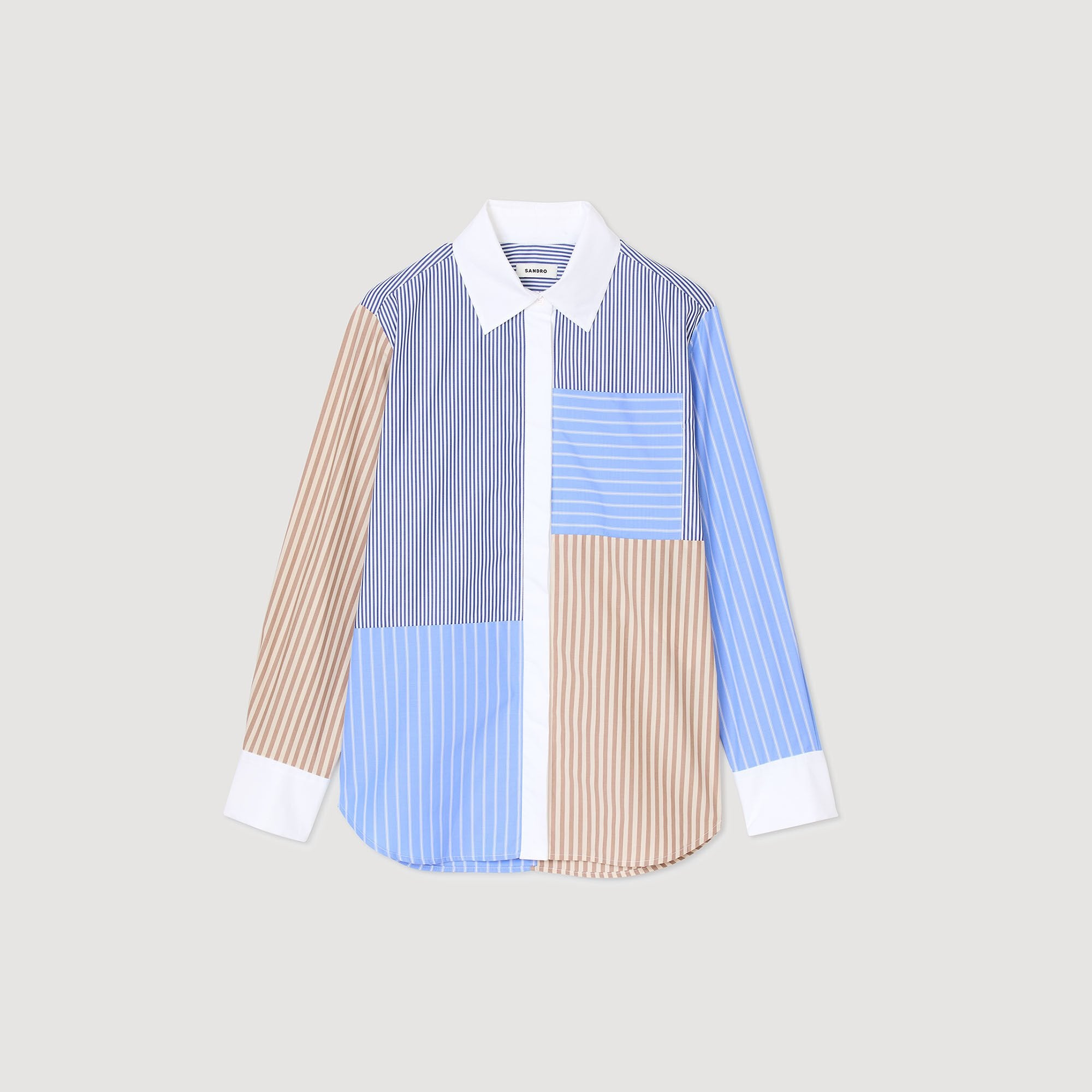 Striped mix shirt Sand / Camel Sandro Women