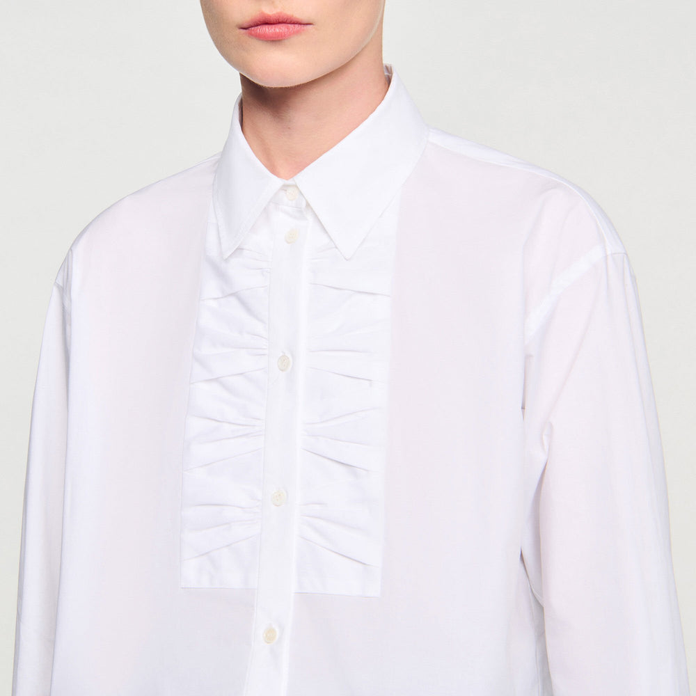 Cropped shirt with bow detail White Sandro Women