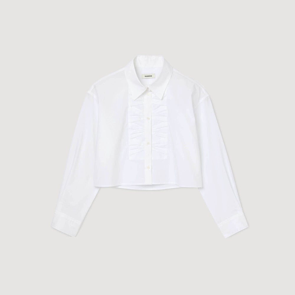 Cropped shirt with bow detail White Sandro Women