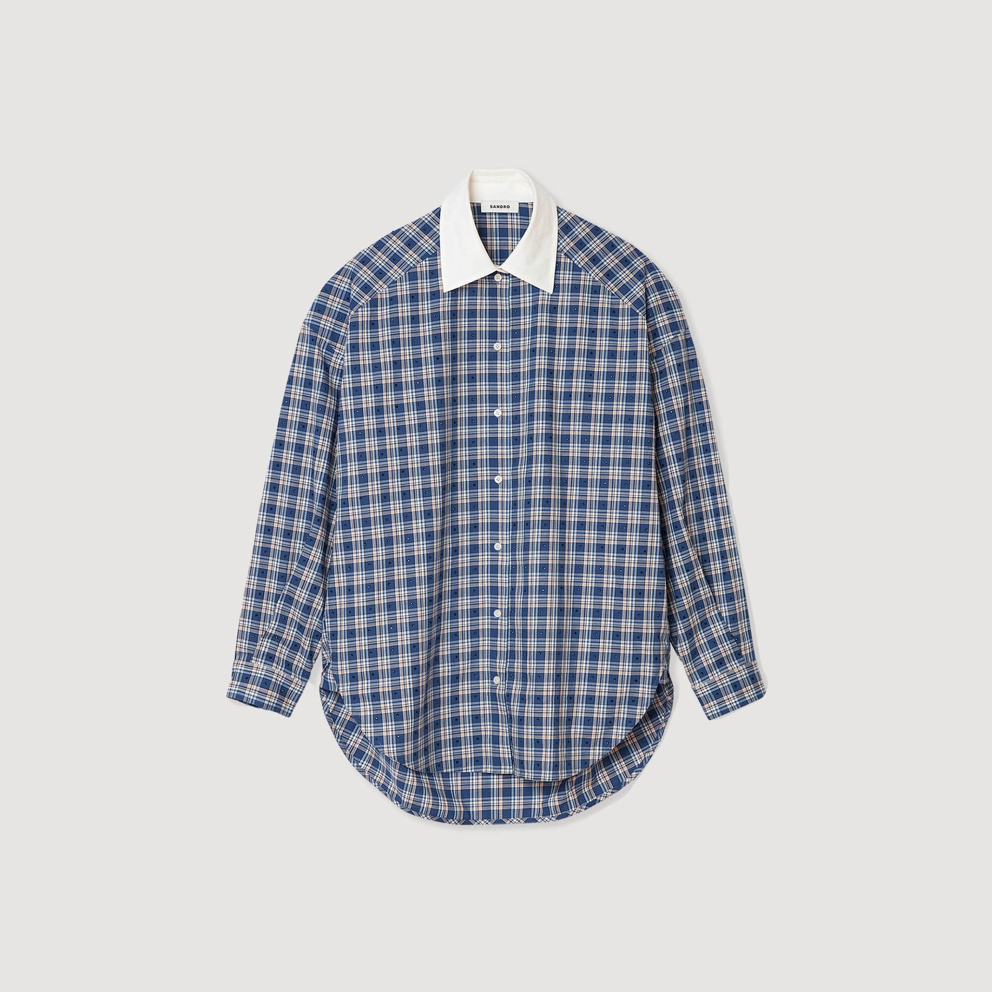 Rhinestone checkered shirt Blue Sandro Women