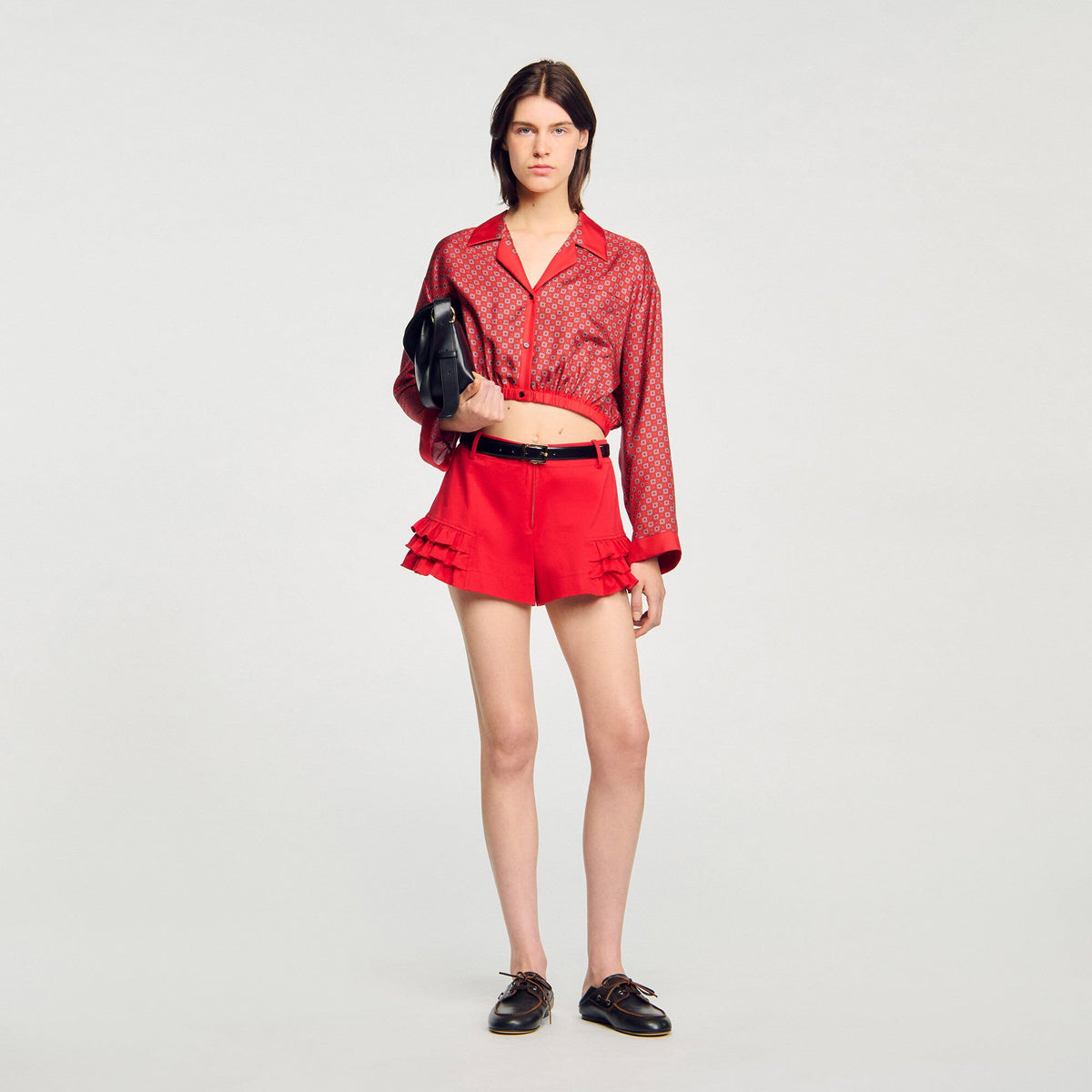 Scarf print shirt Red / Pink Sandro Women