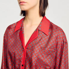 Scarf print shirt Red / Pink Sandro Women