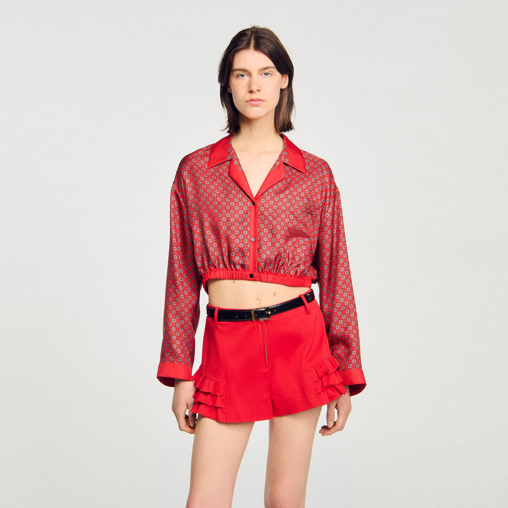 Scarf print shirt Red / Pink Sandro Women