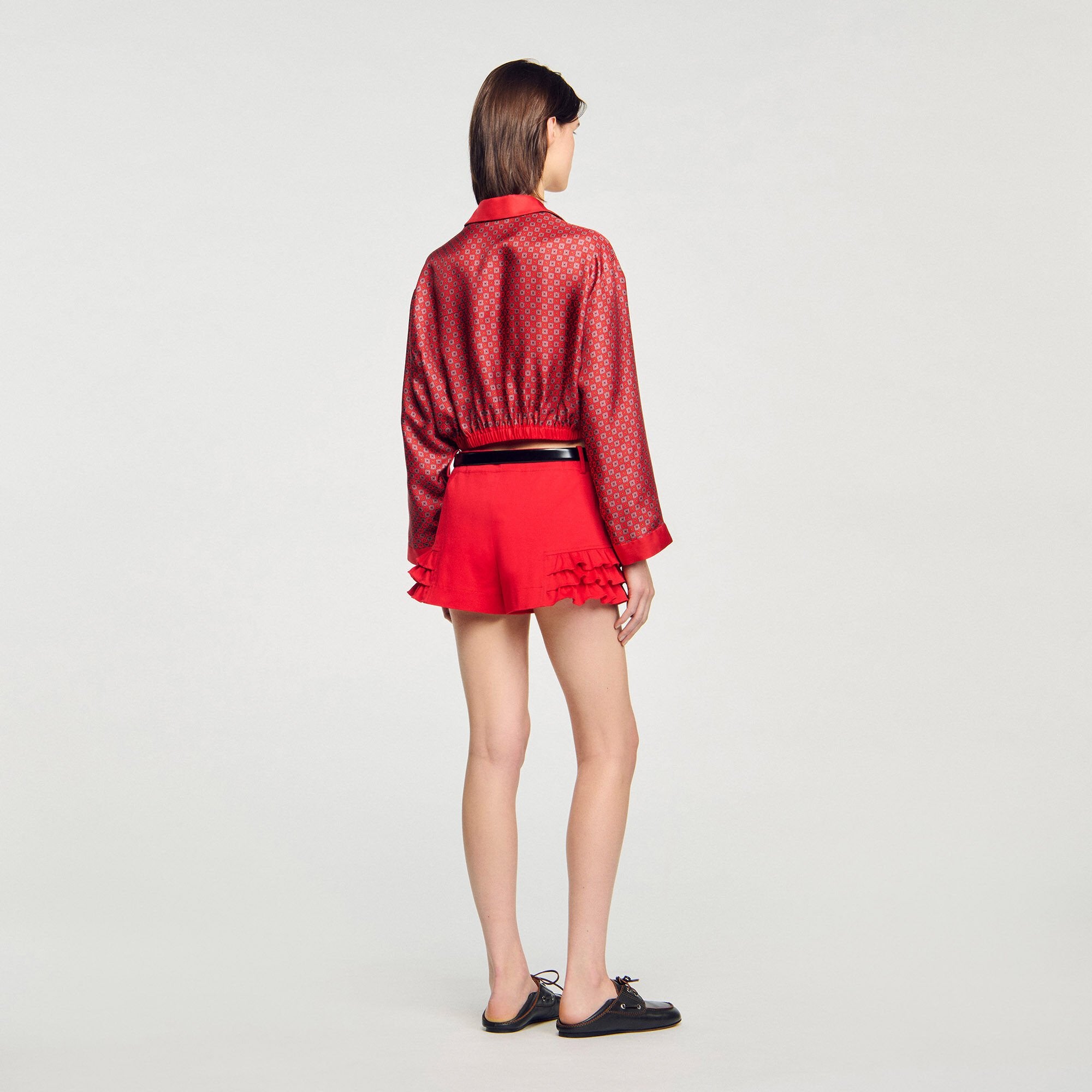 Scarf print shirt Red / Pink Sandro Women