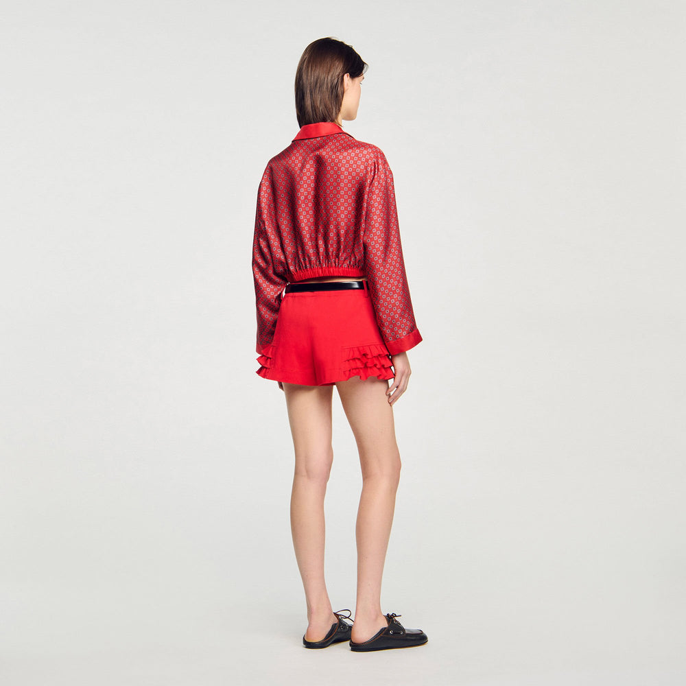 Scarf print shirt Red / Pink Sandro Women