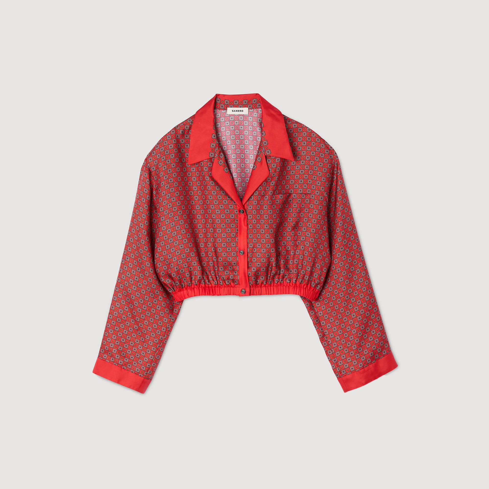 Scarf print shirt Red / Pink Sandro Women
