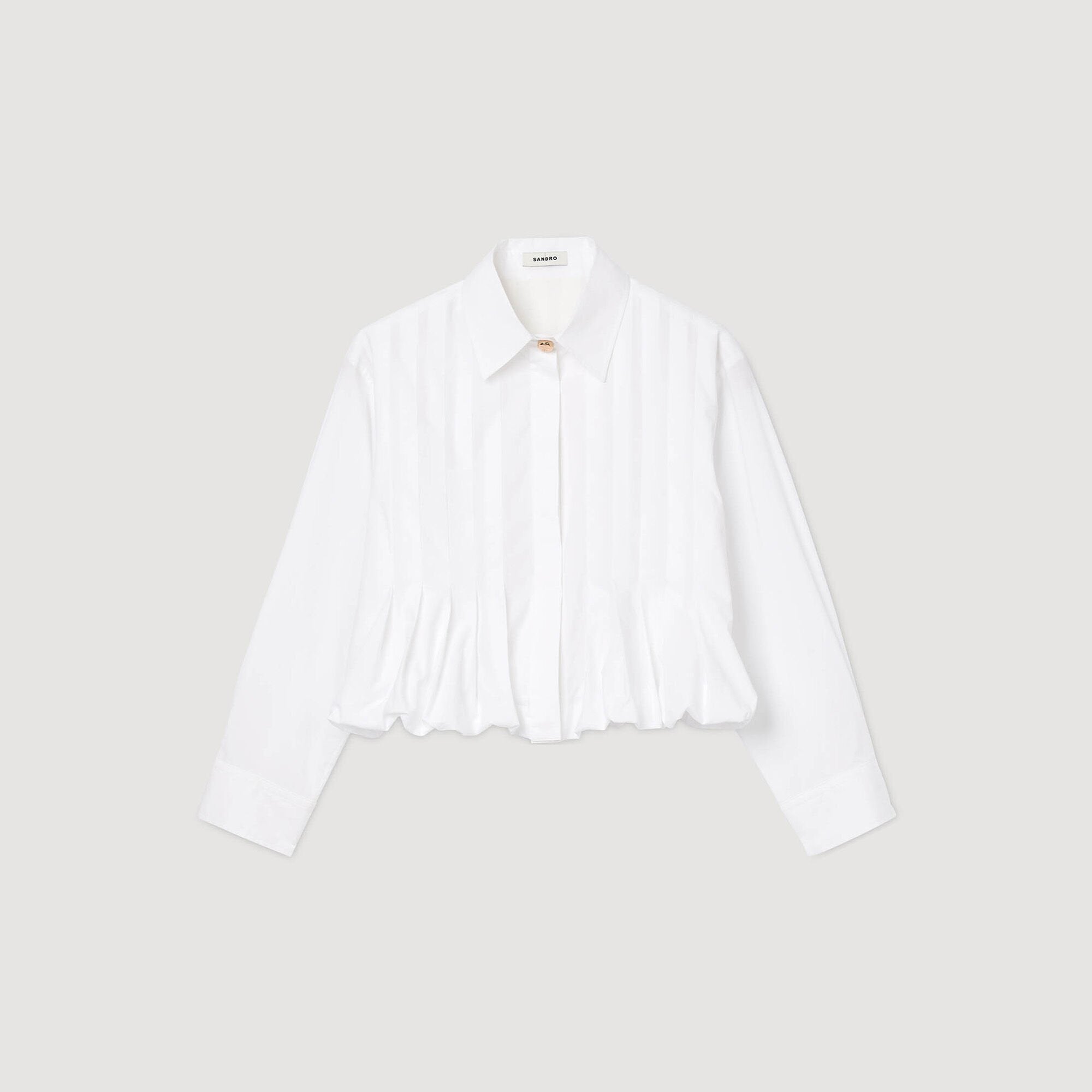 Pleated cropped shirt White Sandro Women