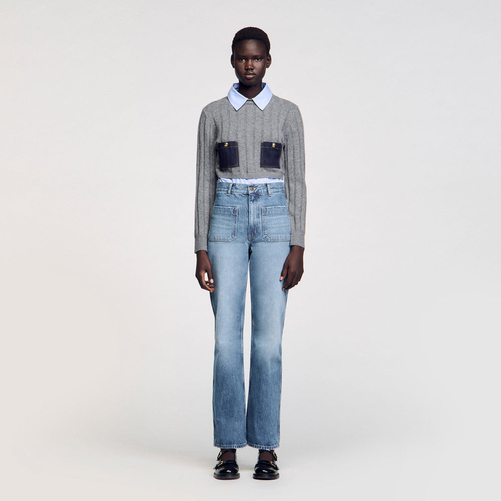 Flared faded jeans Blue Jean Sandro Women